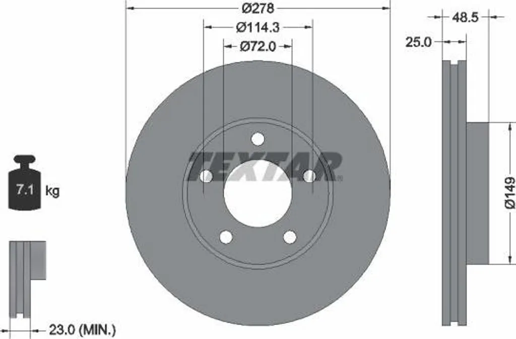 Disque de frein Textar 92130303 OE BFF43325X pour BMW Série 5 et 3 E60