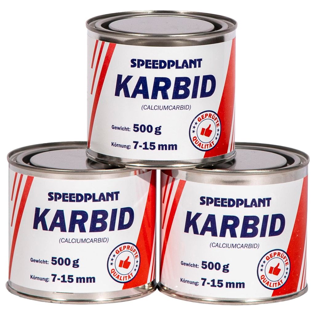 Karbid 1,5 kg (3x 500g) - Carbid Kabit Kabitt karbitt Karbit Karbid kleine Körnung 7-15mm - 3 Dosen