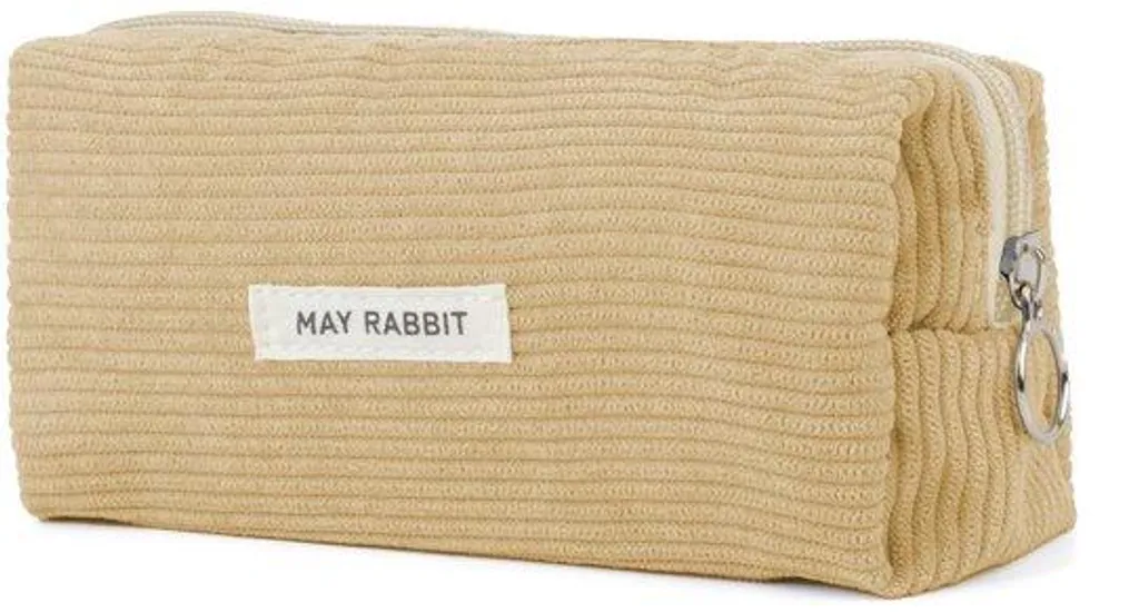 Trousse de rangement scolaire marron en velours pour bureau et cours