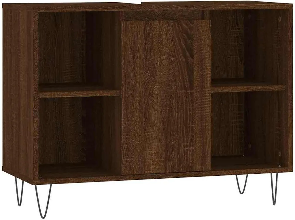 Armadietto Bagno Marrone Rovere 80x33x60 cm | Arredo Bagno vidaXL