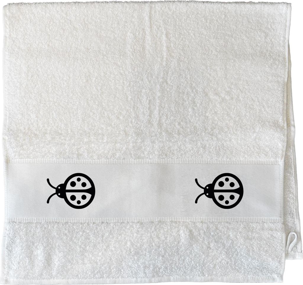 Huuraa Handtuch Marienkäfer Silhouette 50x100cm White Baumwolle Handtuch Geschenkidee