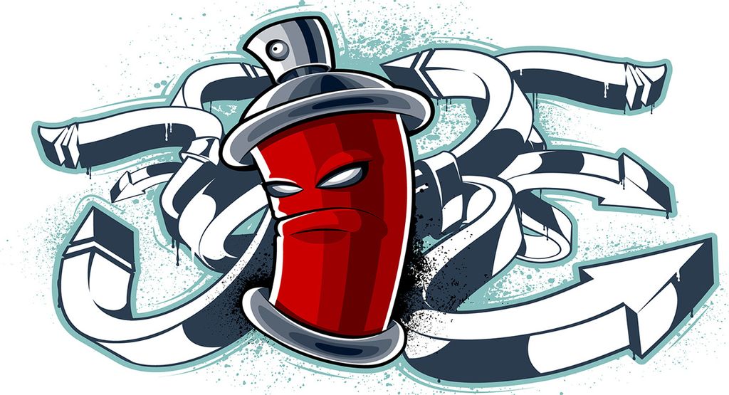 Tulup Leinwandbild - 140x70 cm - Wandkunst - Drucke auf Leinwand - Leinwanddruck - Teenager - Rot - Graffiti