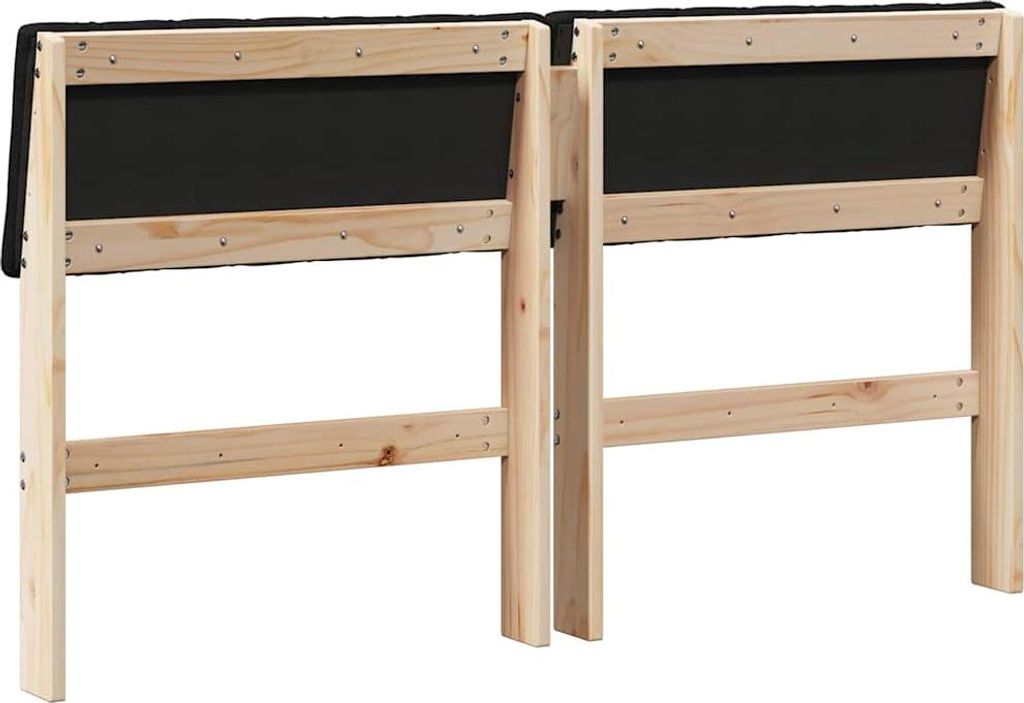 "Schlussverkauf" Gepolstertes Kopfteil 1 pc - Einfach zu reinigen - Schwarz 135 cm Massives Kiefernholz C10908