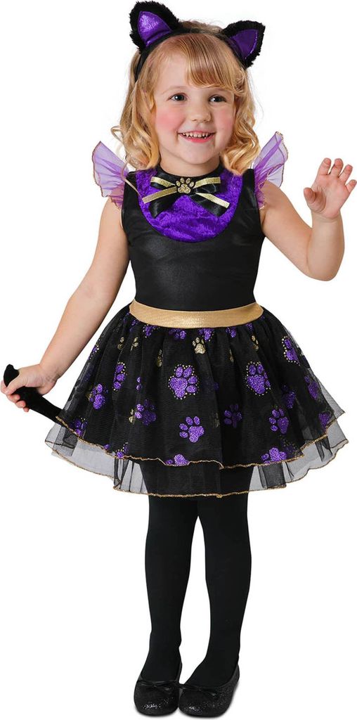 Süßes Halloween-Kätzchen Kinderkostüm für Mädchen Produktbild 