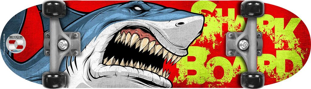 skateboard Shark 71 x 20 Holz/PVC rot/blau Produktbild 