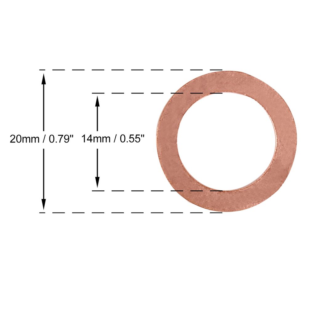 20Stk. Kupfer Unterlegscheibe Flachdichtung Ring fuer Auto Produktbild 2