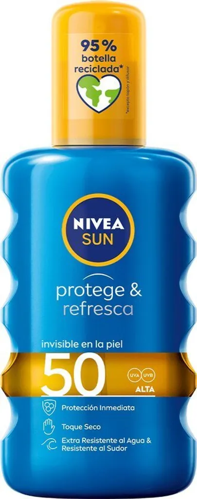 Nivea Sun SPF 50 Protect & Refresh Spray 200ml - Pratico per Viaggi