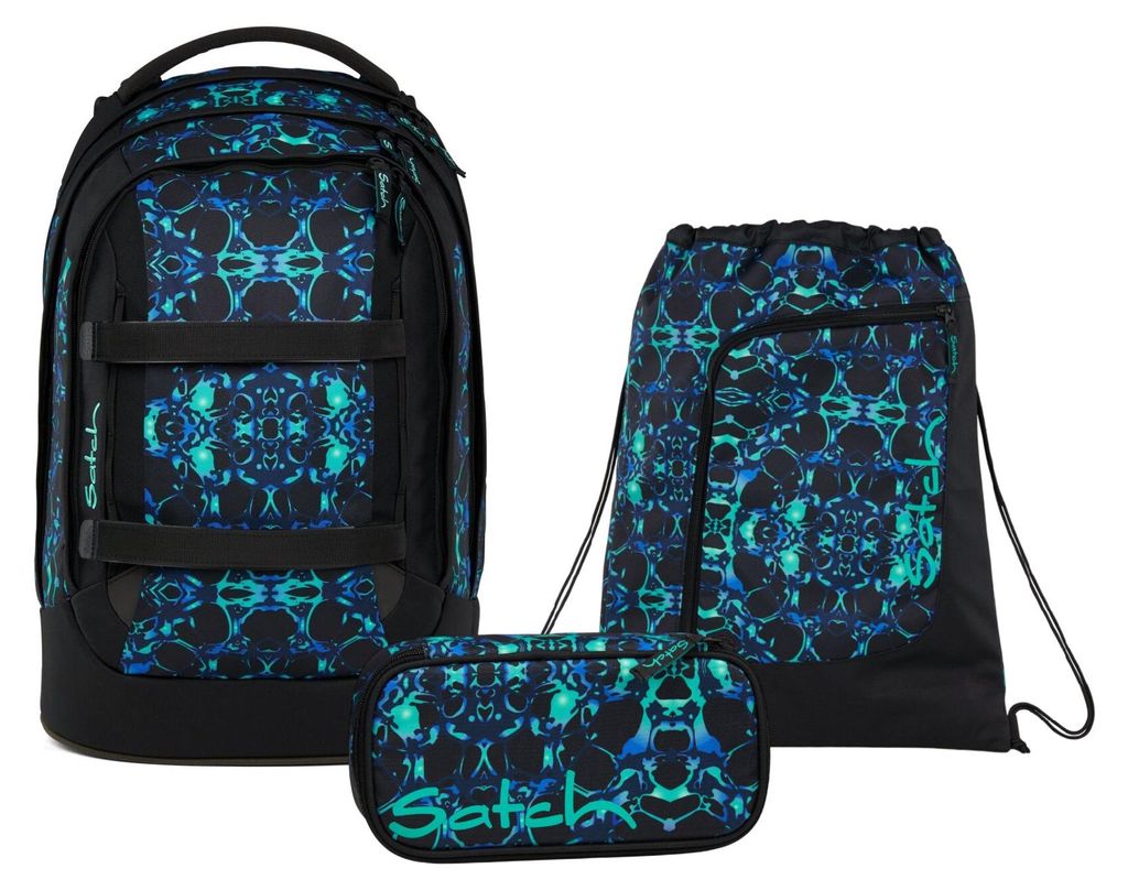 Satch, Schulrucksack-Set PACK Caleido Blue 3-teilig, ab 5. Produktbild 