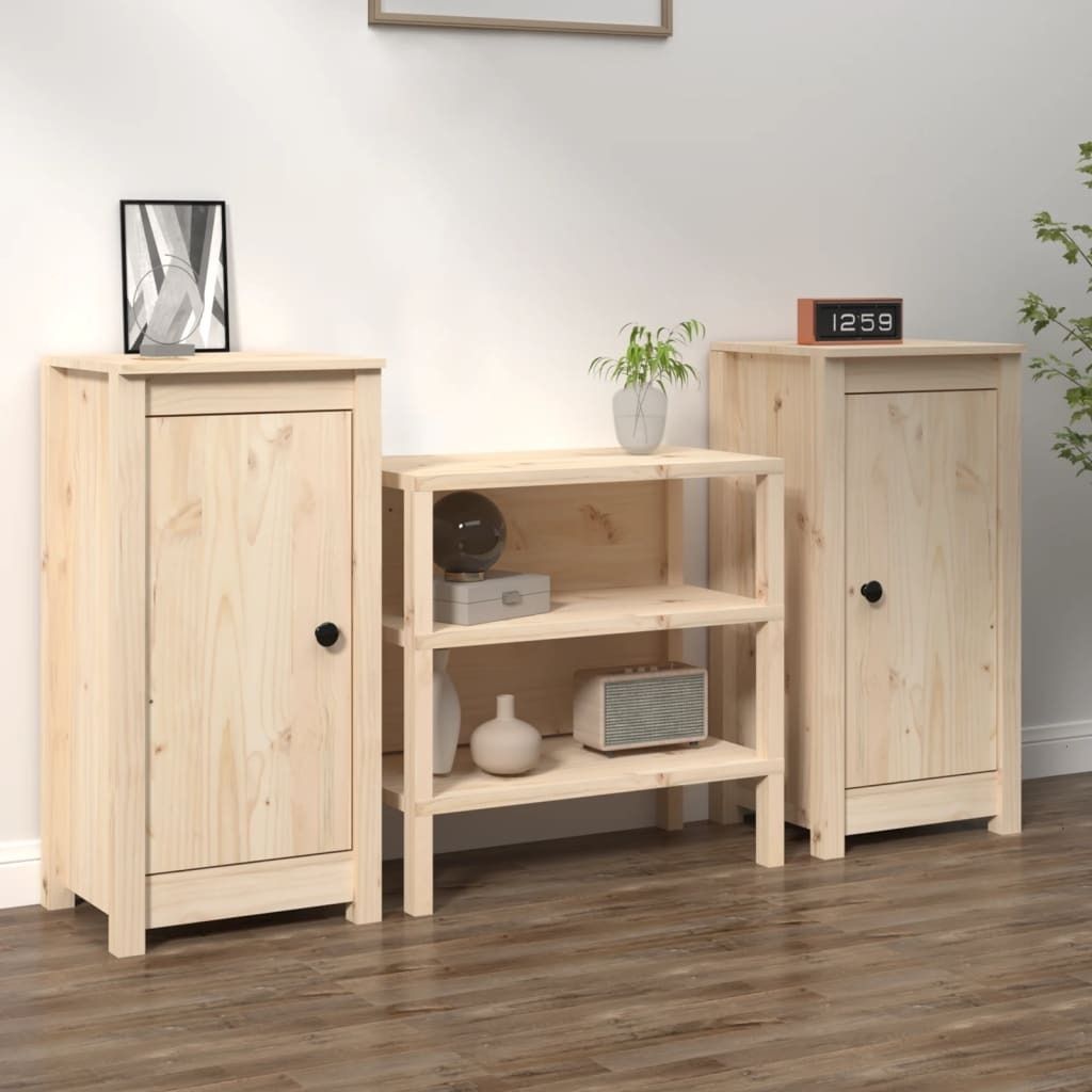 vidaXL Sideboards 2 Stk. 39x35x80 cm Massivholz Kiefer Produktbild 