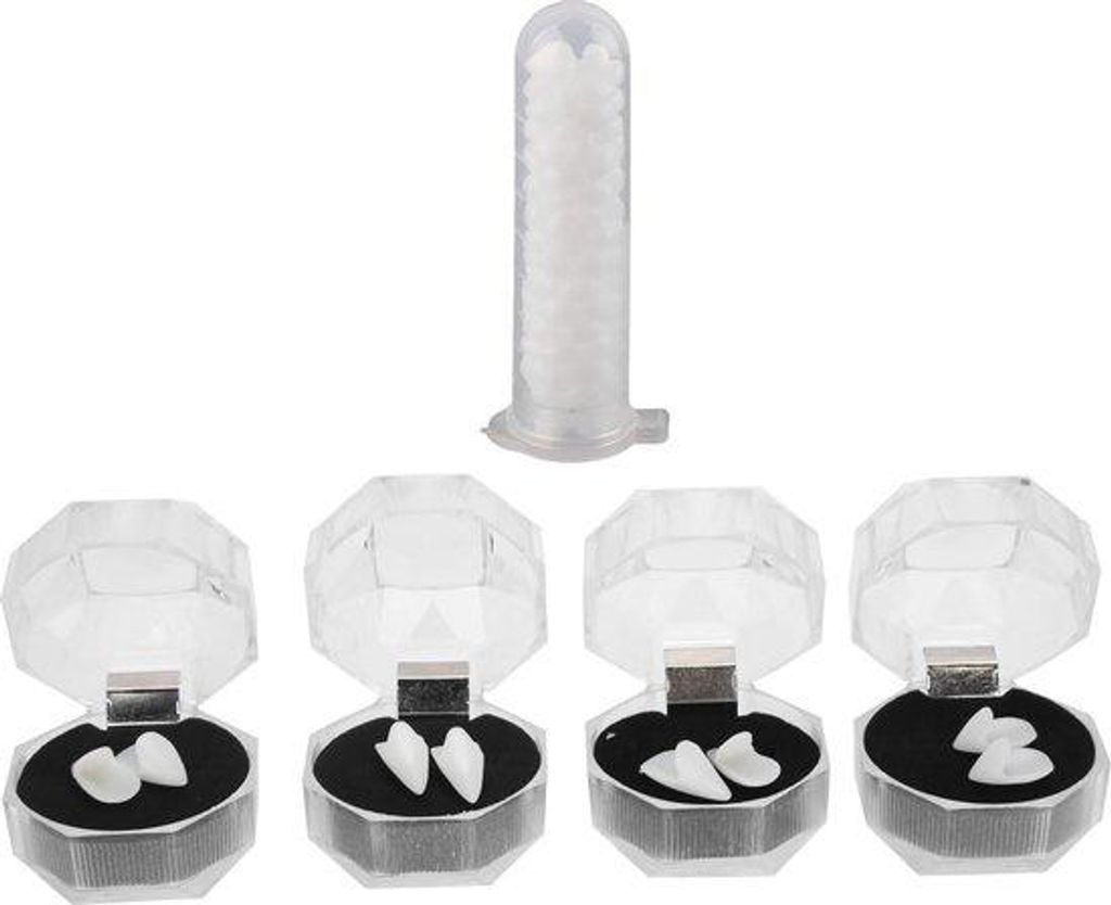 Vampir-Fangzahn-Spielzeug, 4 Sets Falsche Zähne für Halloween-Partys, 1 Fangzahnpackung aus Kunstgummi, Kreativspielzeug-Accessoires, Dekoration,...