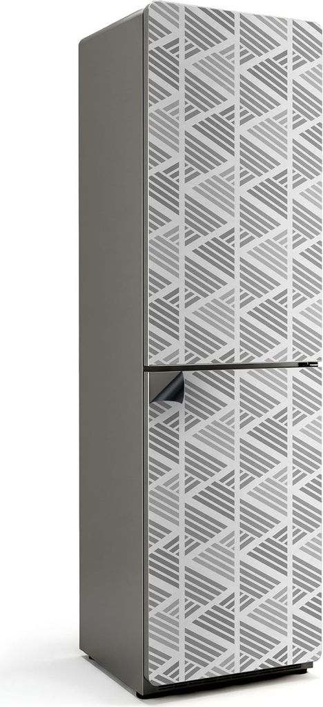 Geometrisches Linienmuster – Magnetische Kühlschrank Abdeckung – Dekorfolie magnetisch Küche – Kühlschrank Magnet Deko – selbstklebende ...
