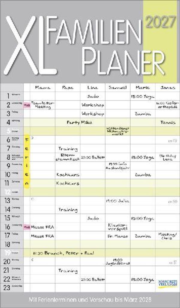 XL Familienplaner Pastell 2027 Produktbild 