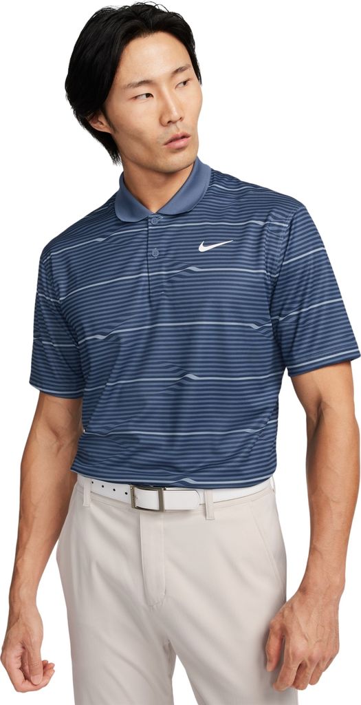 Nike Dri-Fit Victory Ripple Mens Midnight Navy/Diffused Blue/White S Polo-Shirt
