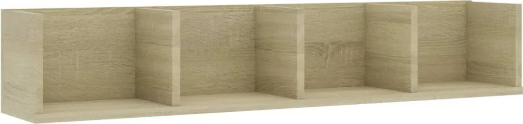 Scaffale CD Professionale 100x18x18 Rovere Sonoma | Mobile a Muro