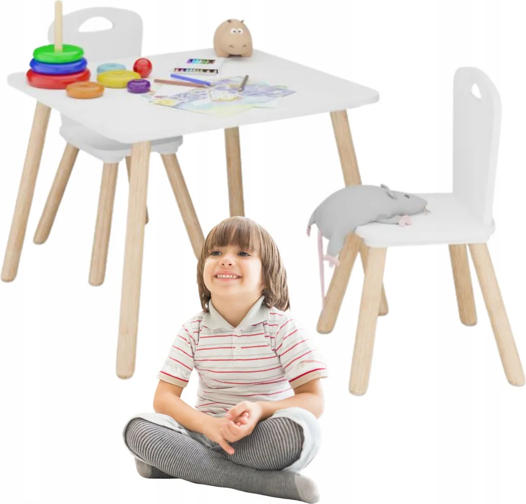 Relaxdays Set Tavolino Bambini | Arredo Moderno Cameretta 3 Pezzi