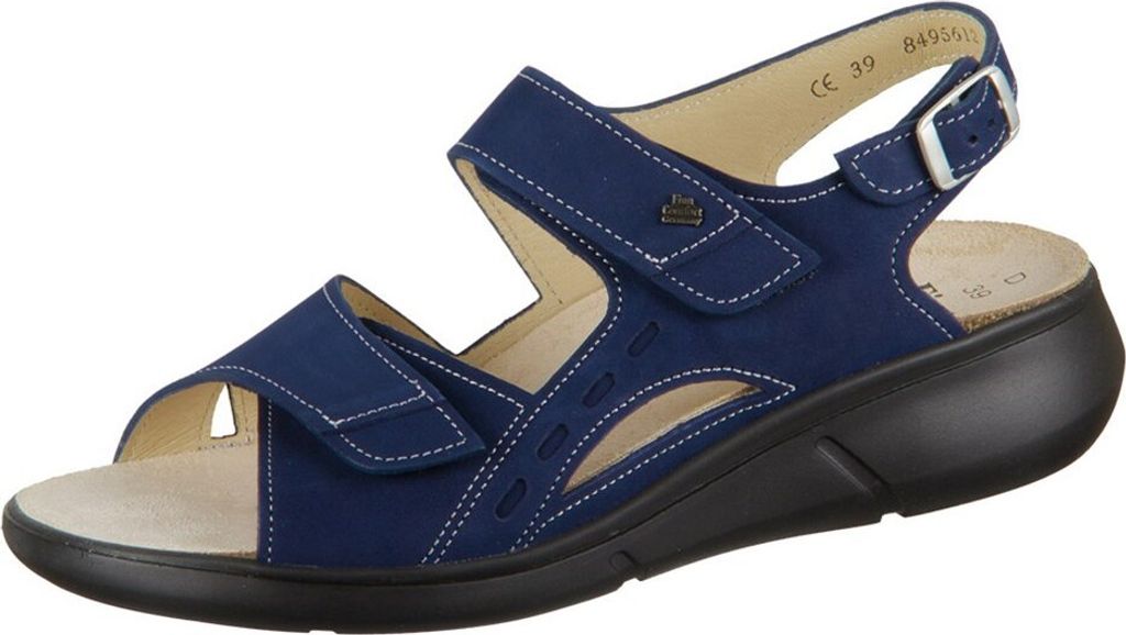 Finn Comfort, Suva, Damen, Sandale, Blau, Leder, NEU - Damenschuhe Sandale bequem / lose Einlage, Blau, leder (nubuk)