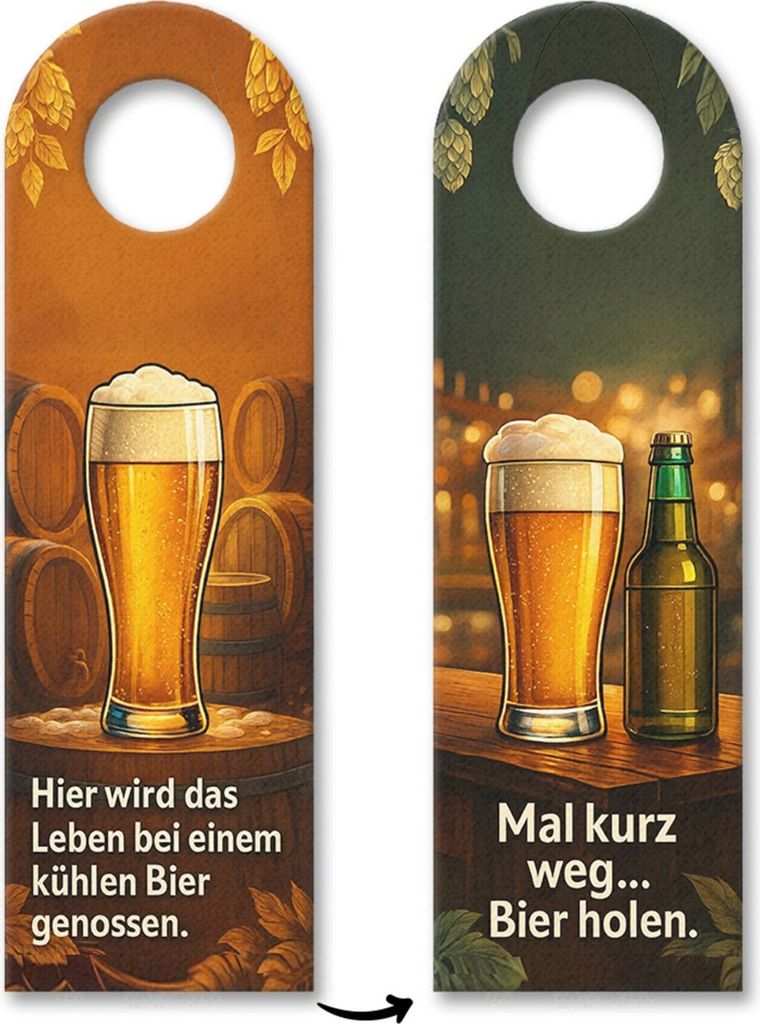 Mal kurz weg Bier holen Türhänger 10er Set Vintage