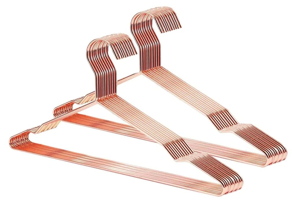 Kleiderbügel Metall 20 Stück Clothes Hanger,Kleiderbügel Rosegold,Klassische Kleiderbügel Edelstahl,Stabil rutschfest Coat Hanger für Anzug,T-...