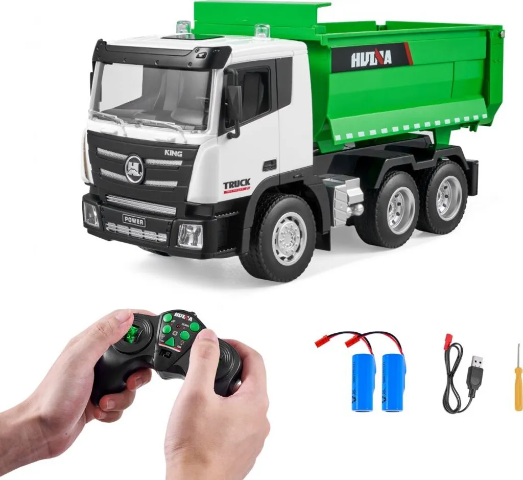 Camion benne RC 1:18 télécommandé 9 canaux échelle 29cm jouet enfant