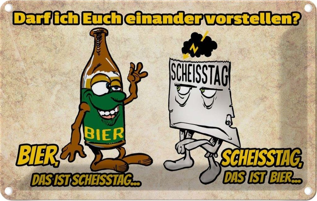 vianmo Blechschild 20x30 cm Alkohol darf ich euch vorstellen Bier Spruch Zitat