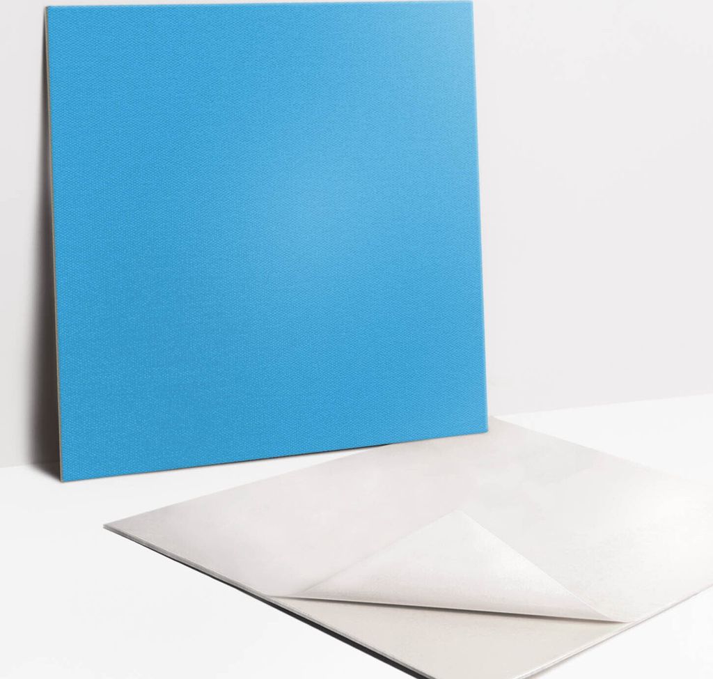 Fliesenaufkleber Set für Bad und Küche - 9 Fliesen Selbstklebend PVC - 30 x 30 - Blaue Farbe