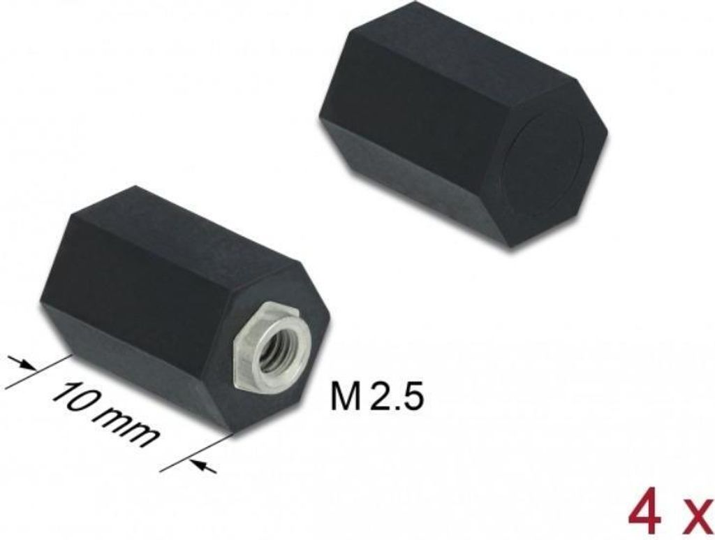 DELOCK Abstandshalter M2.5, Sechskant, Innen, 10 mm schwarz