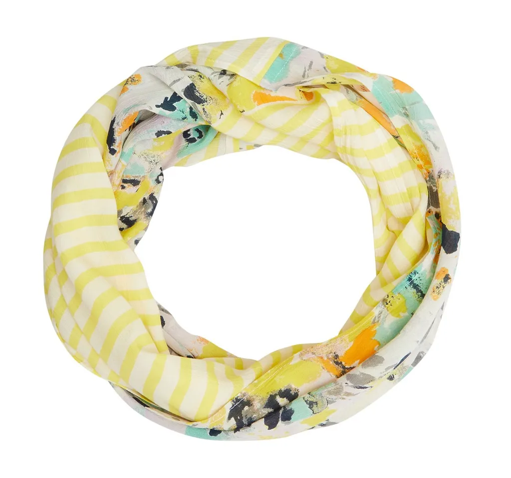 s.Oliver Loop Sciarpa Snood Beige Multicolore - Foulard Donna Elegante