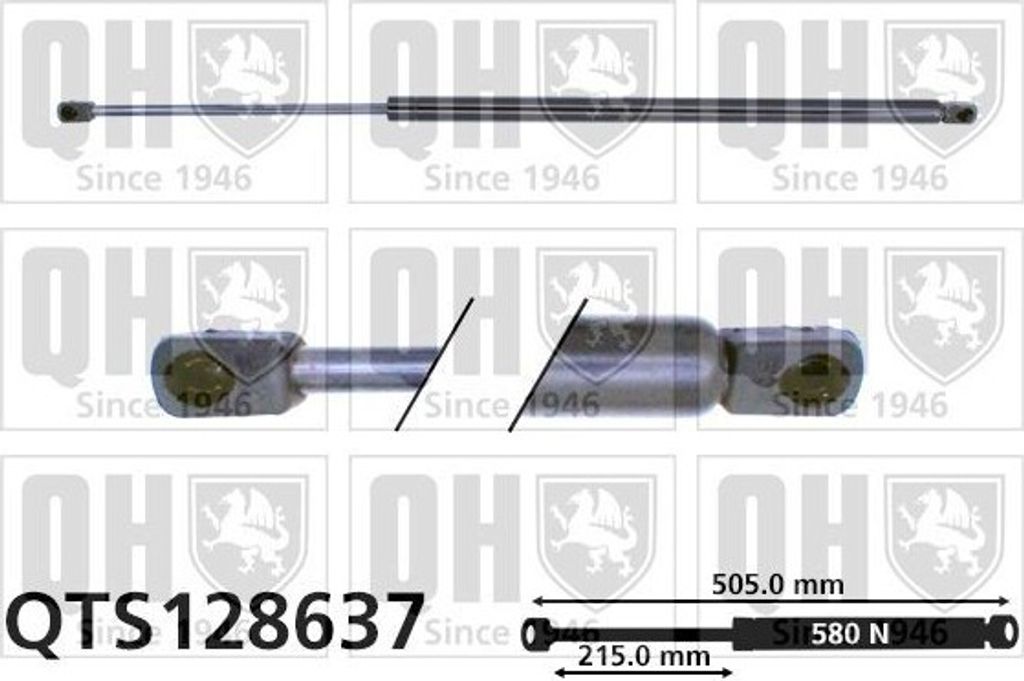 QUINTON HAZELL QTS128637 Gasfeder Heckklappendämpfer für RENAULT 19 II (B/C53) 505mm