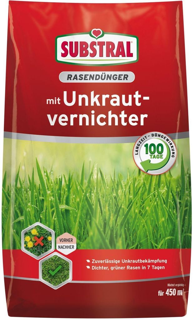 SUBSTRAL Rasen-Dünger mit Unkrautvernichter 9 kg - 8344 Produktbild 