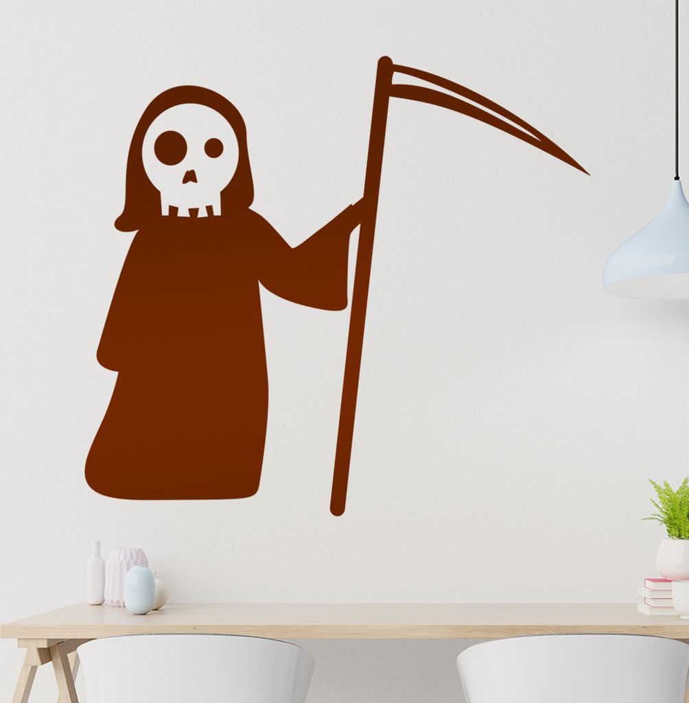 hauptsachebeklebt KIWISTAR Sensenmann - Sterben Mord Tod Henker Schädel Wandtattoo in 6 Größen - Wandaufkleber Wall Sticker - Dekoration, Küche...