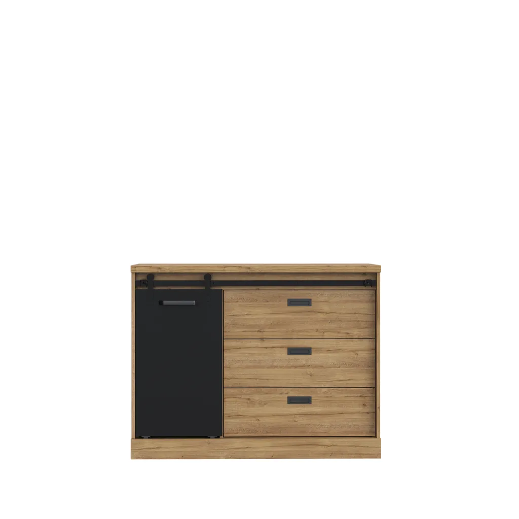 Commode Kaszimiro marron et noir - Buffet 113,5x88,2x52cm de qualité - 3