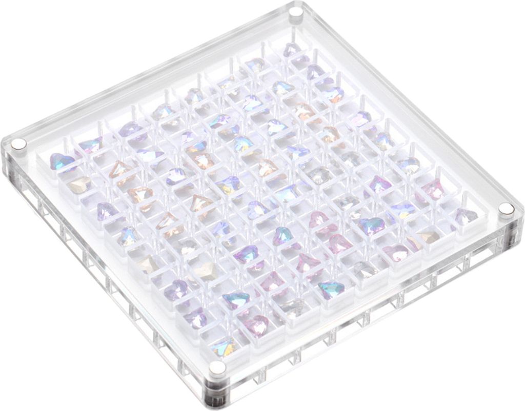 Acryl-Nagel-Strass-Box, Gitter, leicht zugänglich, transparenter Aufbewahrungs-Werkzeug-Organizer, umweltfreundliche Nagel-Strass-Box
