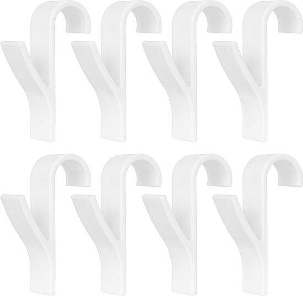 Kunststof radiatorhaken in Weiß, flexibel, für Badkammer und erhöhte Handtuchhalter.