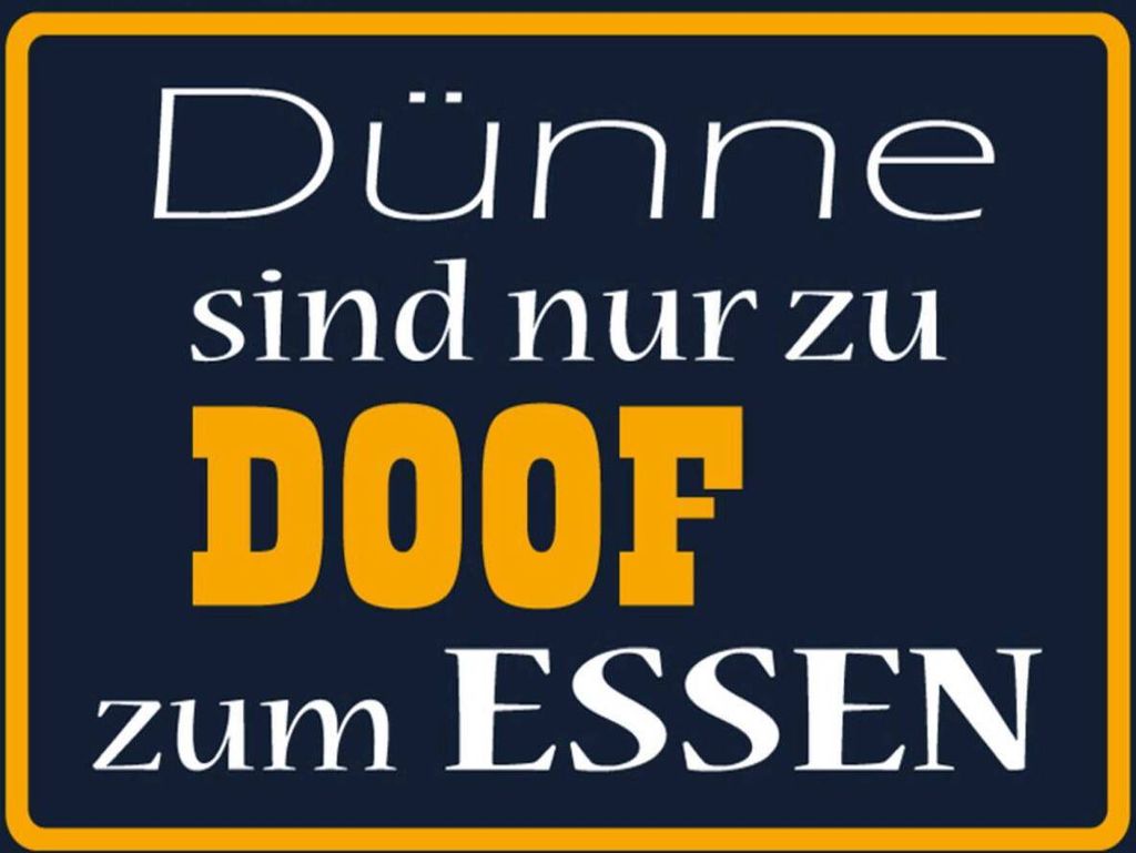 vianmo Holzschild 30x40 cm Dünne sind Doof zum Essen Produktbild 