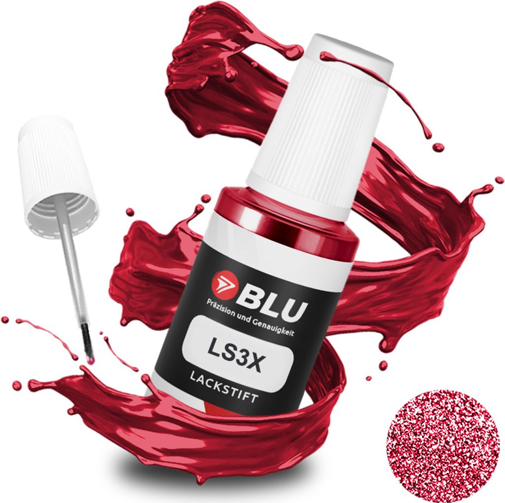 BLU Auto Lackstift Rot kompatibel für Volkswagen, Seat LS3X Rojo Rubi | Auto Lack Reparatur Ausbesserungslack