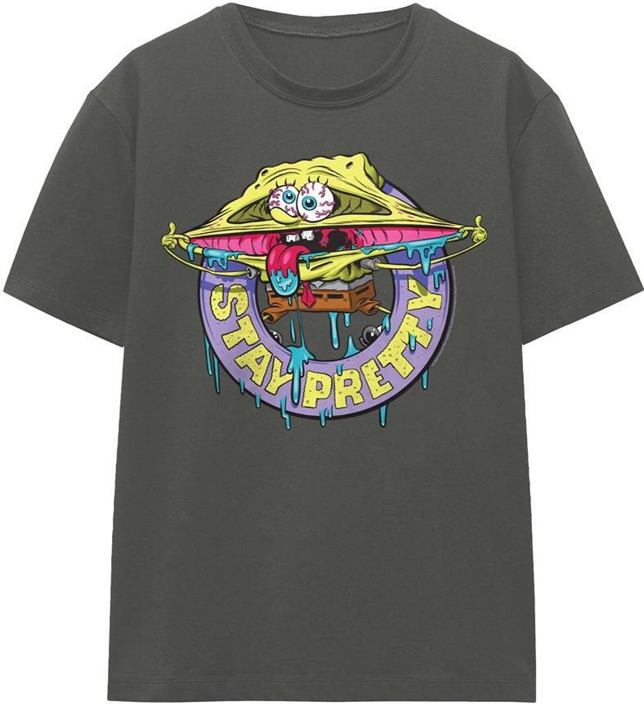 SpongeBob SquarePants - "Stay Pretty" T-Shirt für Herren/Damen Uni TV16023 (S) (Holzkohle)