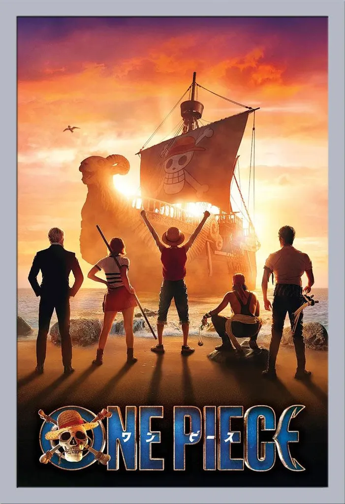 Offerta Poster One Piece Set Sail + Cornice Argento Shinsuke MDF - 1