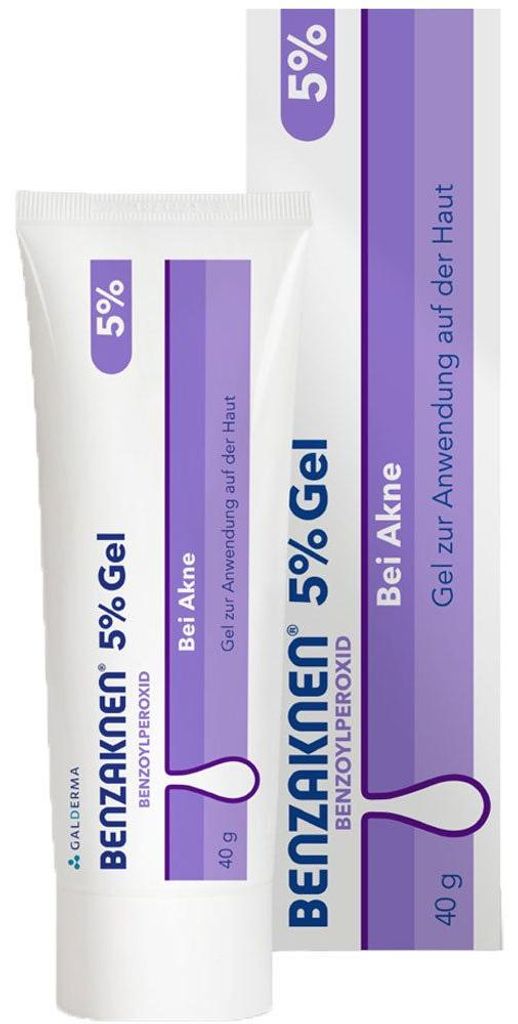 Benzaknen Gel, Galderma, Anti-Akne, 5% Benzoylperoxid, 40g Produktbild 