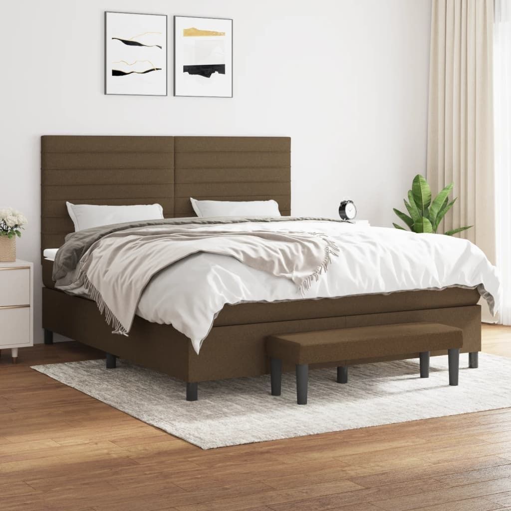 "2026 Promotion" Boxspringbett mit Matratze - Dunkelbraun - 160x200 cm - Stoff - Polsterbett CC7789