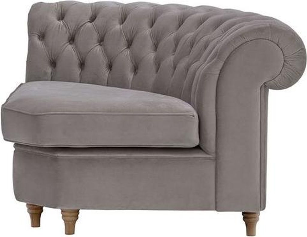 Chesterfield Modul - Eckmodul, abgerundet-Velluto-17-wax-black