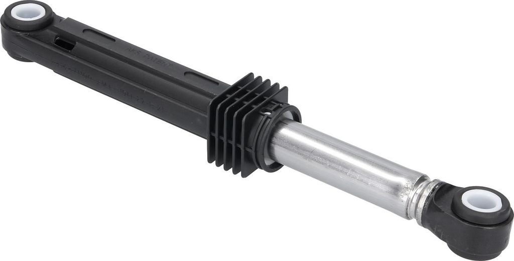A washing machine shock absorber is shown against a white background.