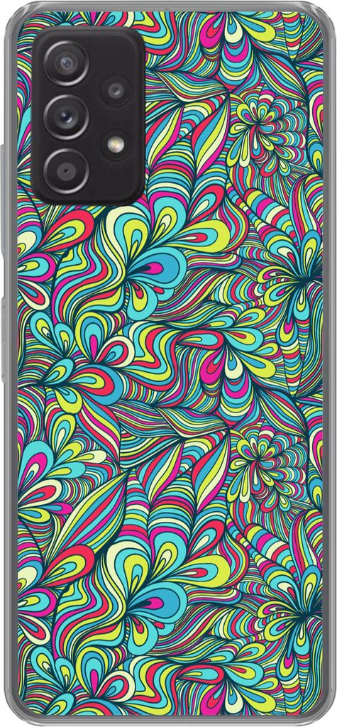 MuchoWow Handyhülle Schutzhülle Hülle für Telefoonhoesje Samsung Galaxy A53 5G Fantasie - Design - Farben - Retro Silikon Softcase Handy Hül...