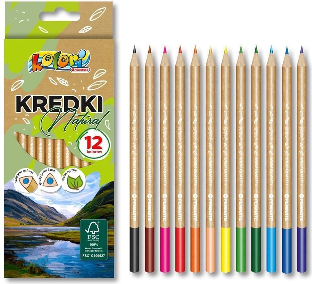 Kolori Bleistift Buntstifte 12 Farben natürlich PENMATE
