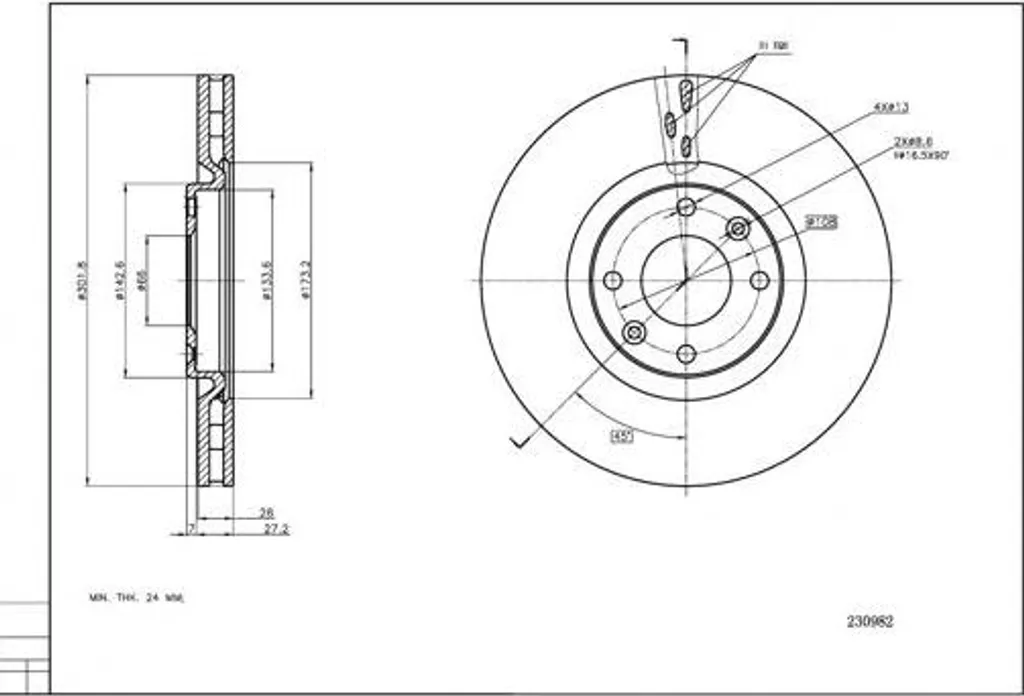 Disque de Frein HART Haute Résistance compatible Opel Corsa F Mokka