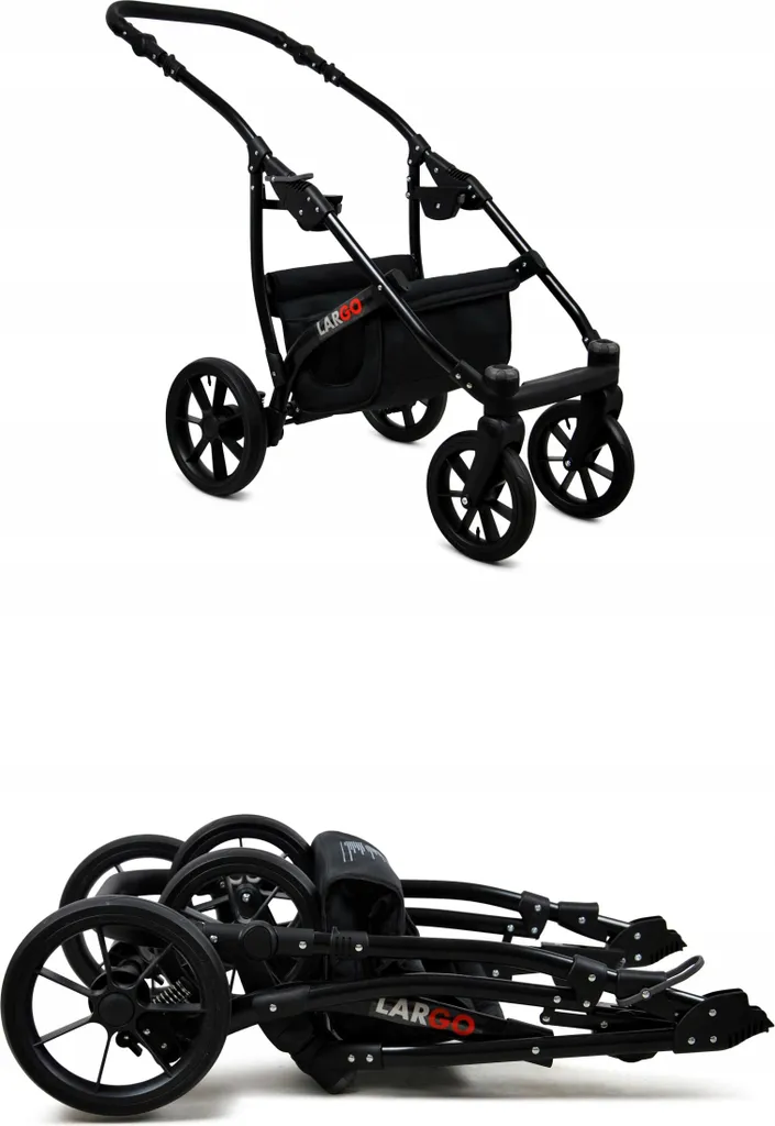 Poussette combinée trio BabyLux Largo pliable avec kit accessoires