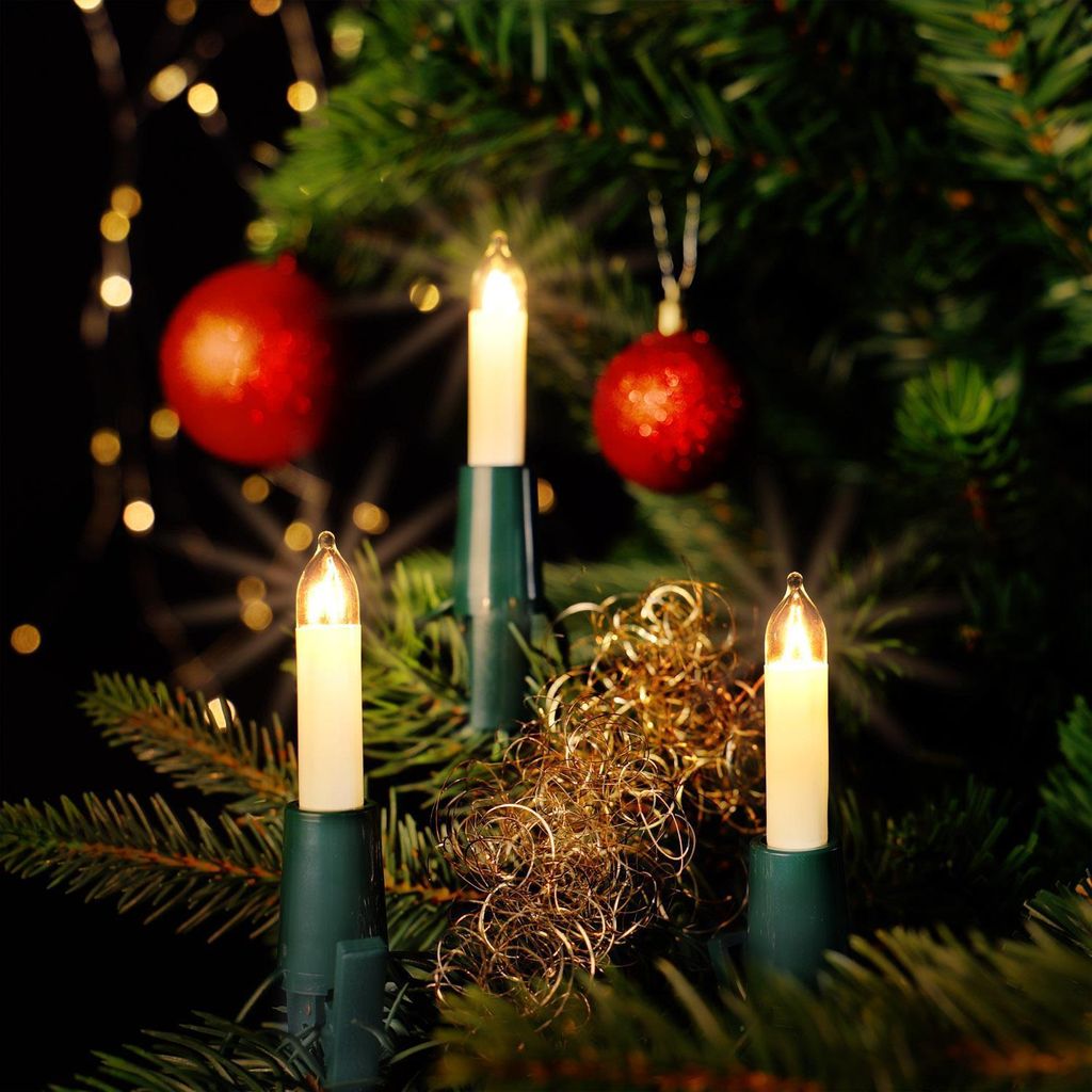 NARVA Lichterkette mit 20 Minischaft Kerzen Weihnachtsbaum Beleuchtung innen warmweiß