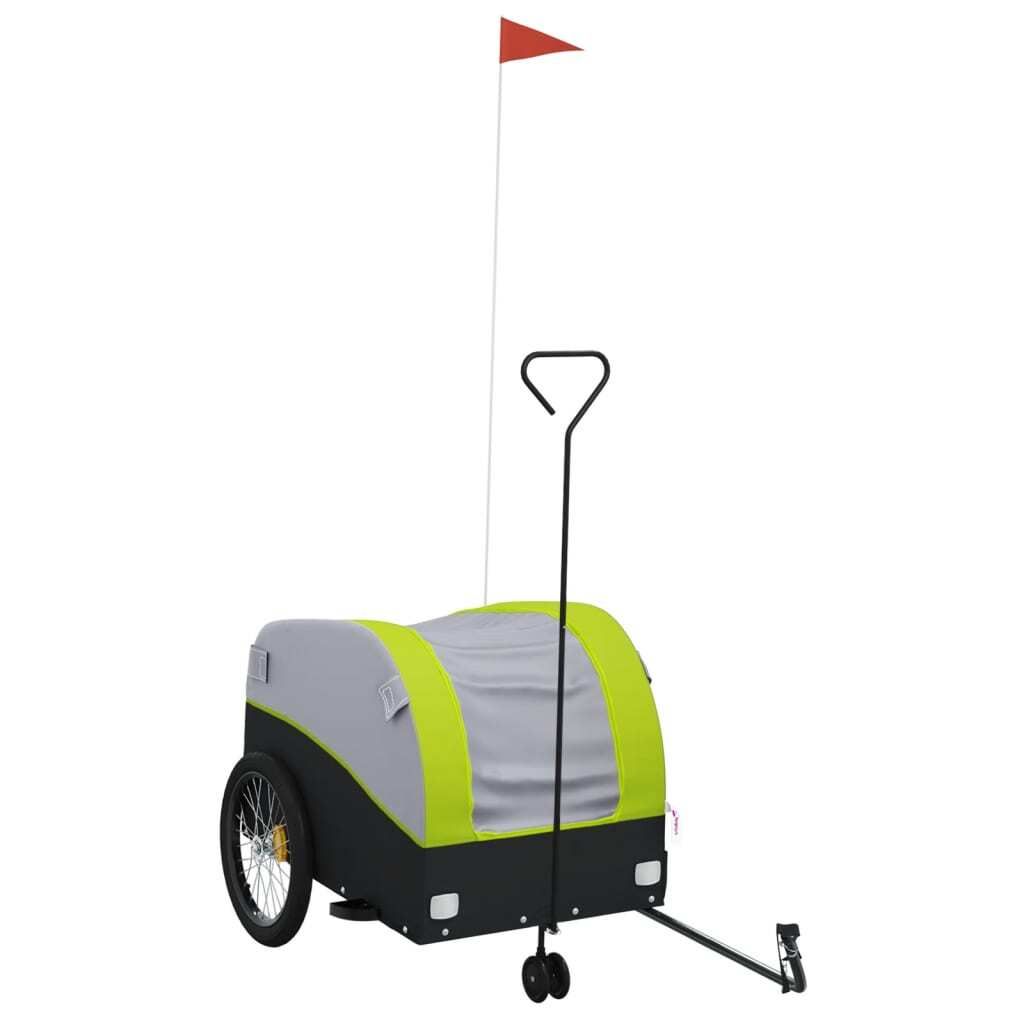 vidaXL Fahrradanhänger Schwarz und Grün 45 kg Eisen