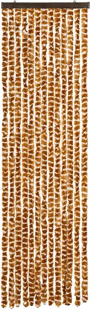 Rideau de porte chenille Fly 56x185 cm ocre et blanc par VidaXL - 3
