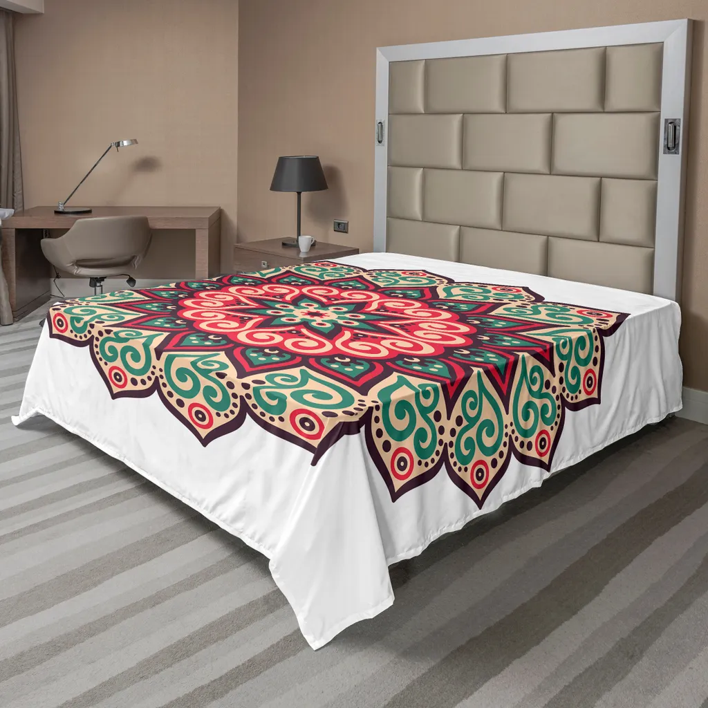 Drap plat grand format 260 cm anti-plis style vintage floral et doux