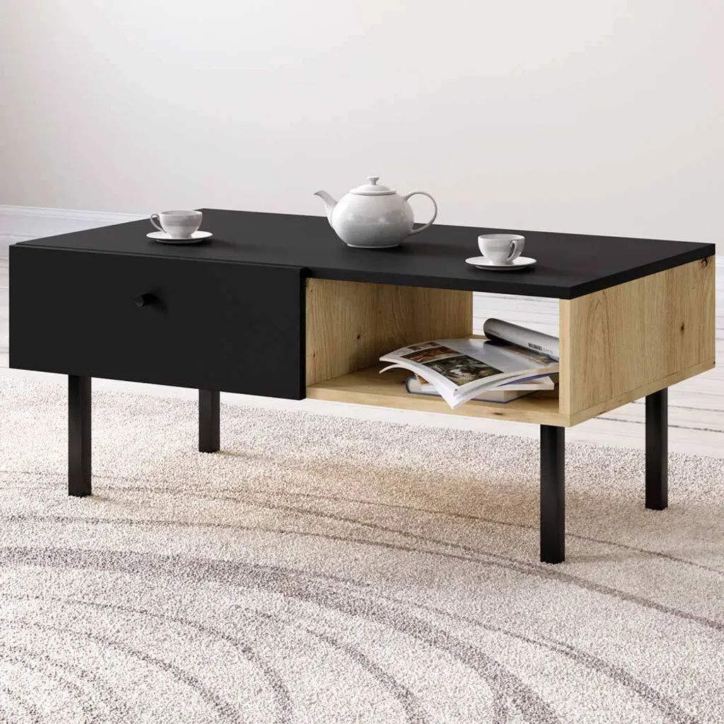 Grande Table basse Sofia 90 cm Noire Casa Olive pour Réceptions Salon